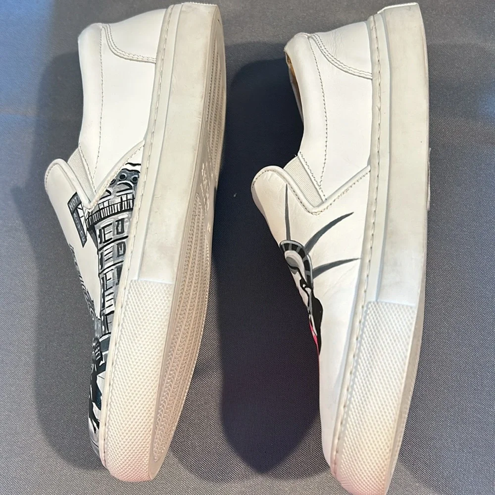 Signed Limited Edition (8/12) Artist Leah Tinari GREATS Sneakers SZ 37 or 6.5 - Picture 6 of 15